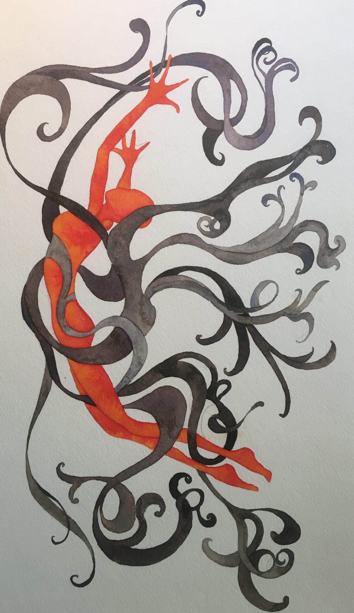 waves of grays and oranges